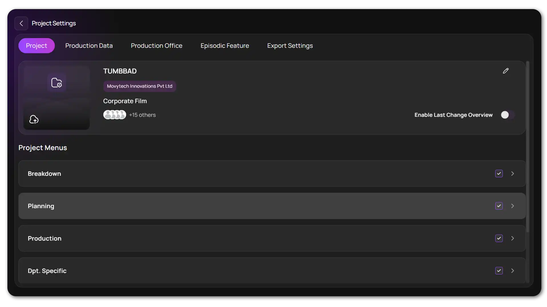 Project setup overview